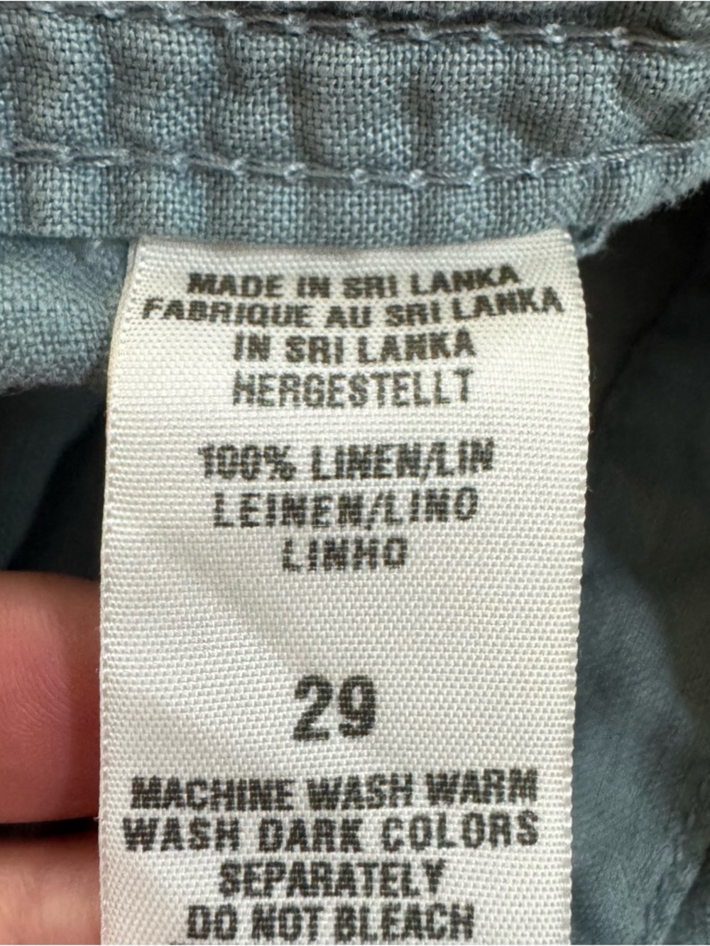 Lucky Brand 100% Linen Roll Up Utility Shorts in Blue  Sz 8 / 29 - Picture 10 of 14